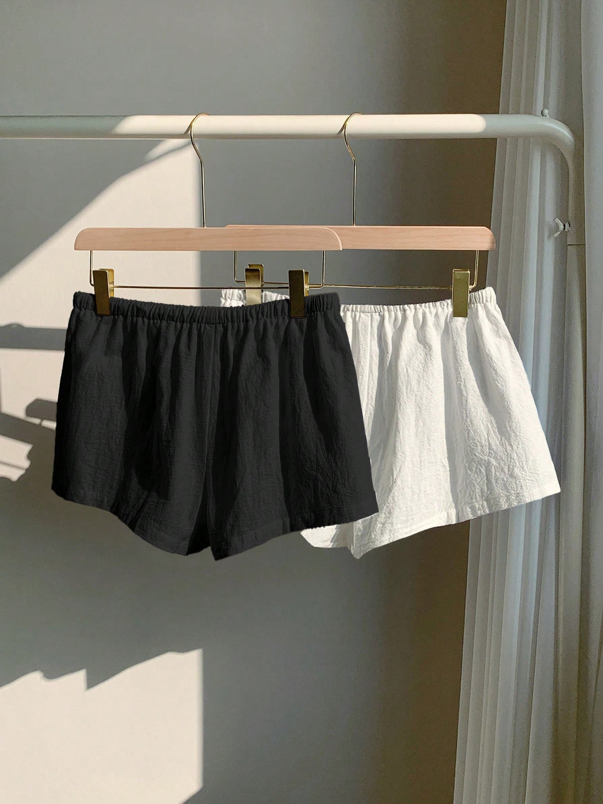 Comfortcana 2pcs Women's New Linen Striped Shorts