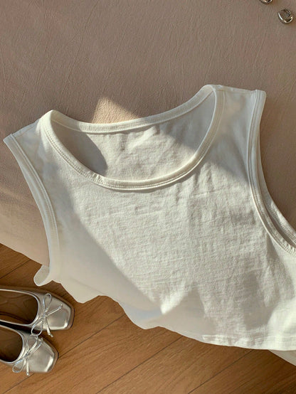 Comfortcana Solid Crop Tank Top
