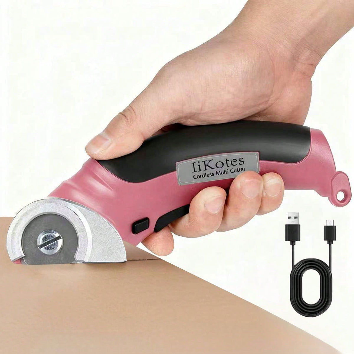Cordless Electric Scissors, 4V Carpet Cardboard Cutter Tool, 2000 MAh, With Safety Lock, Rotary Cutter For Cardboard Packages Leather Plastic, Christmas Stuffers, Birthday And Valentine's Day Gift