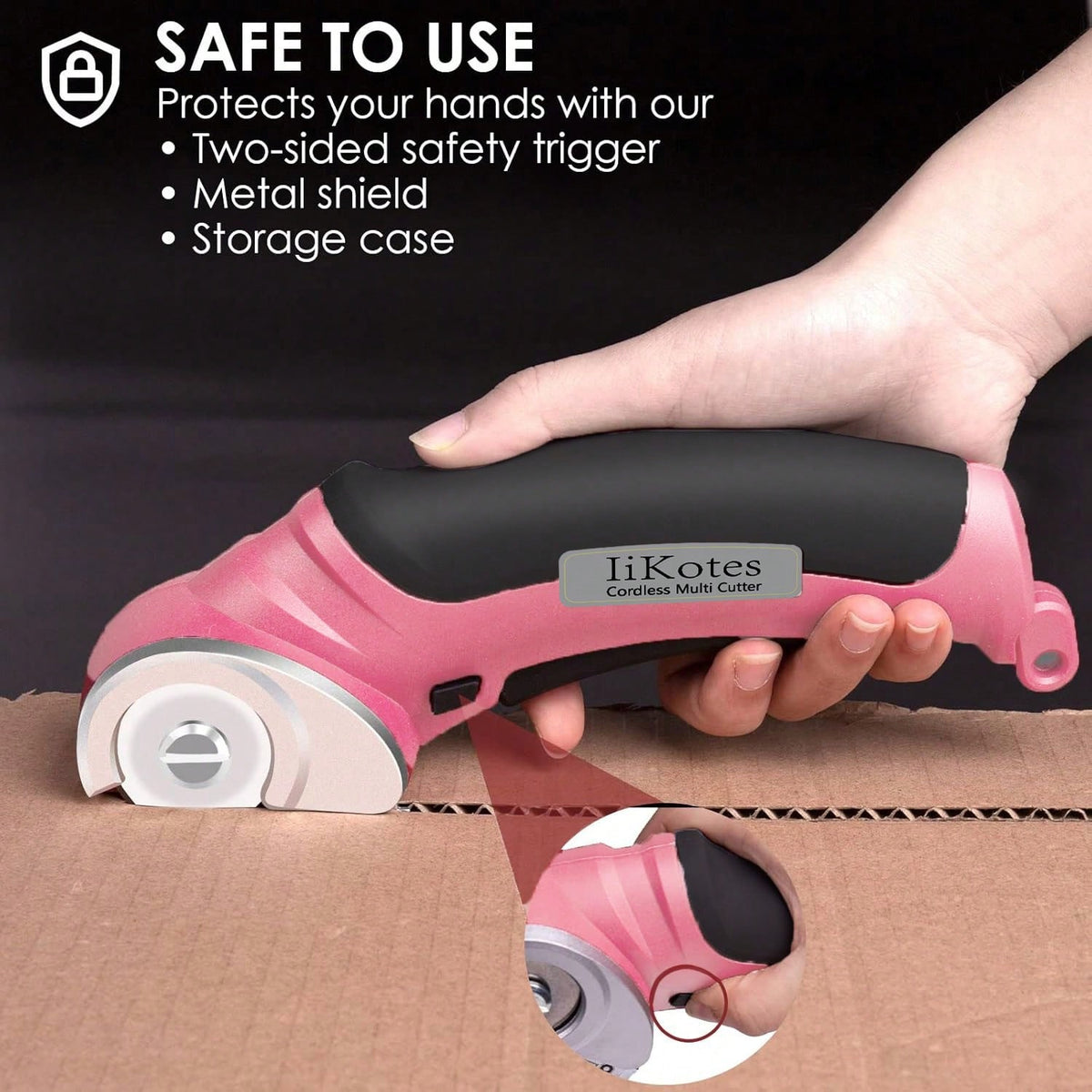 Cordless Electric Scissors, 4V Carpet Cardboard Cutter Tool, 2000 MAh, With Safety Lock, Rotary Cutter For Cardboard Packages Leather Plastic, Christmas Stuffers, Birthday And Valentine's Day Gift