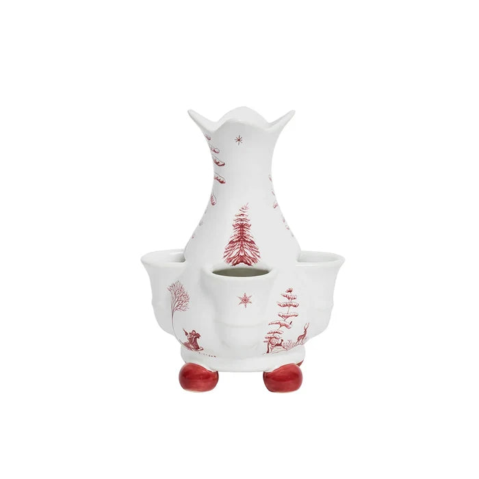 Country Estate Winter Frolic 6" Tulipiere Vase / Ruby