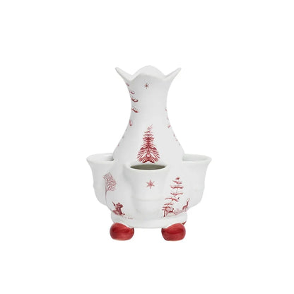 Country Estate Winter Frolic 6" Tulipiere Vase / Ruby