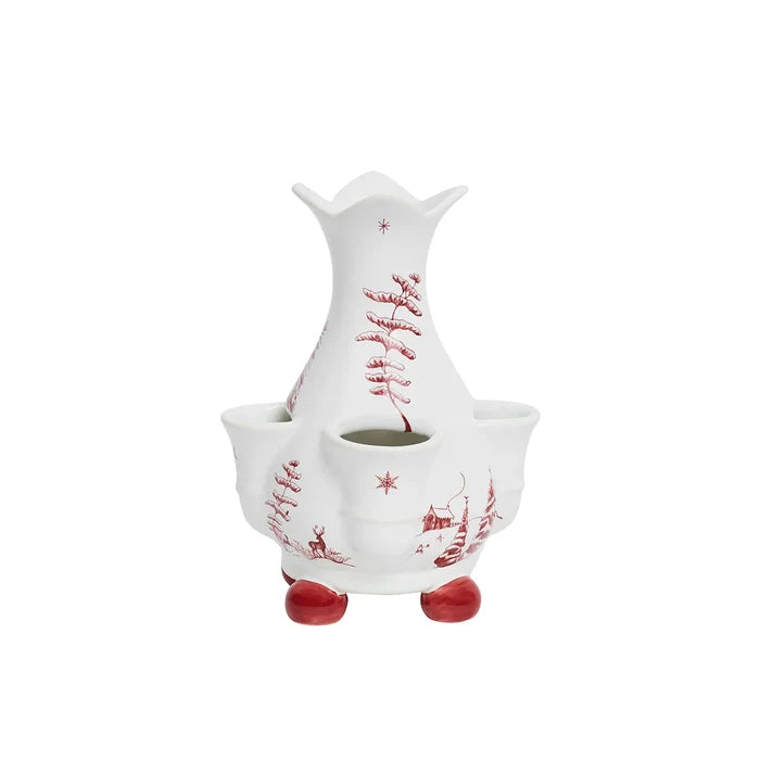 Country Estate Winter Frolic 6" Tulipiere Vase / Ruby