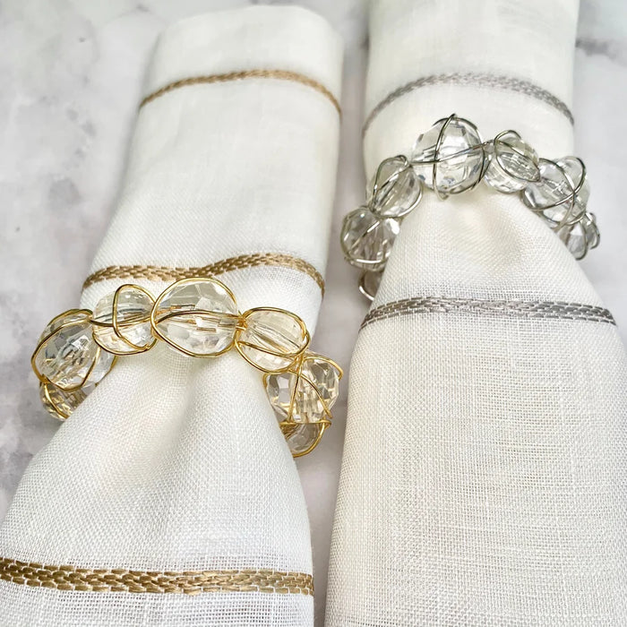 Crystal Bauble Napkin Ring / Gold