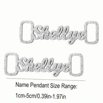 Custom Name Shoe Buckle With Bling, Personalized Shoe Buckle With Bling Accents, Custom Stainless Steel Nameplate,Perfect Gift For Boyfriend Or Family