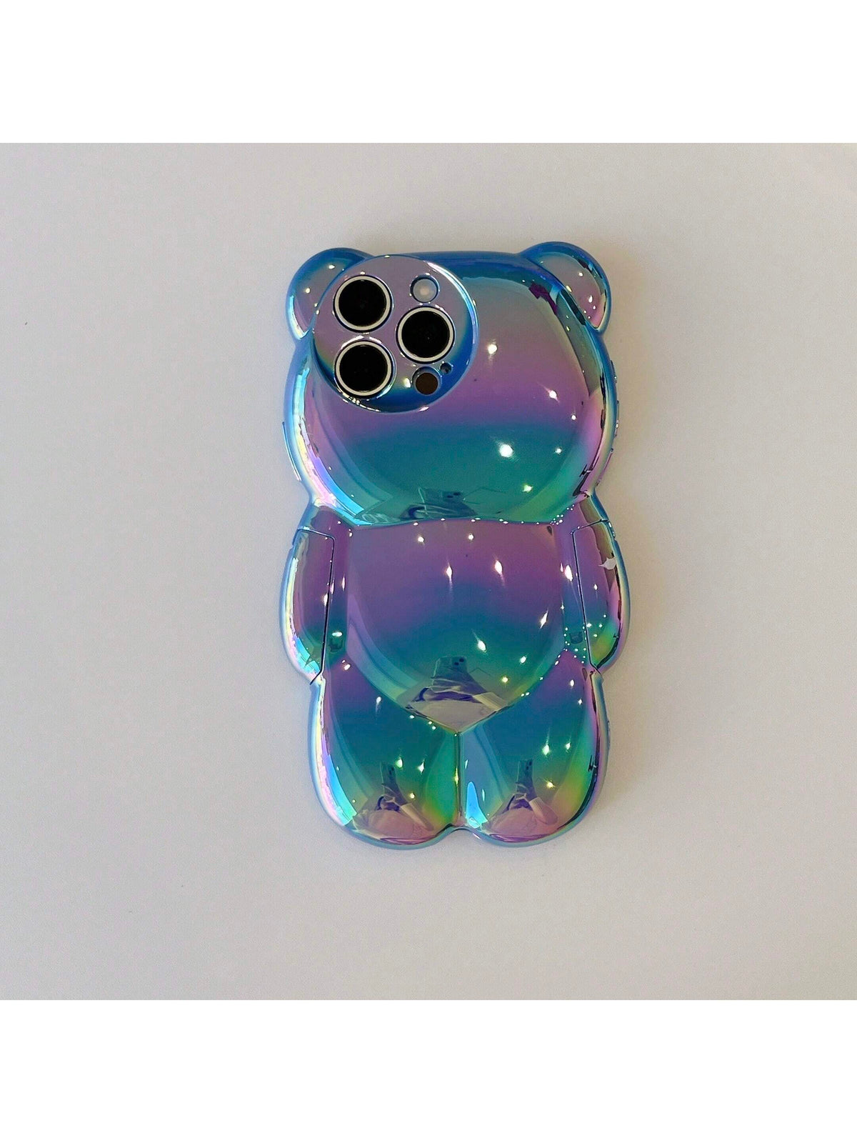 Cute Holographic 3D Bear Design Phone Case Compatible With 14 Pro Max, 13, 12Pro, 11 Waterproof Shockproof Anti-Fall Scratch Resistant