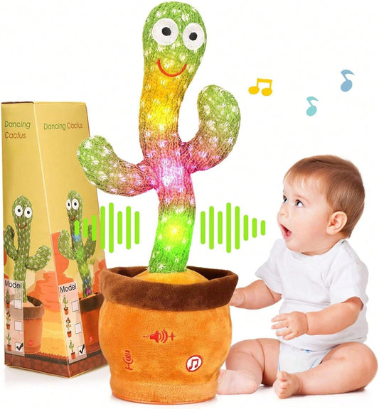 Dancing Talking Cactus Toy, Baby Singing Recording Mimicking Cactus Toy, Repeats What You Say, Musical Interactive Infant Toddler Toys For 1 Year Old Boys Girls, Baby Easter Basket Stuffers Gifts