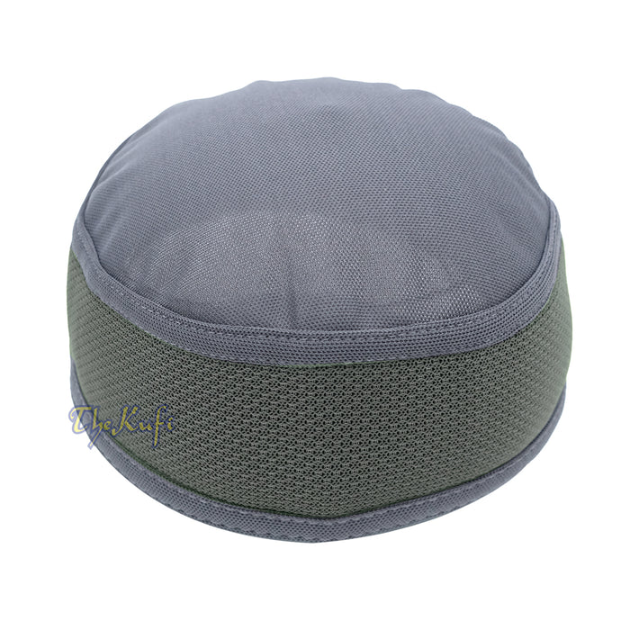Dark Gray with Graphite Madun Vented Top Pliable Two-Color Round Kufi Hat