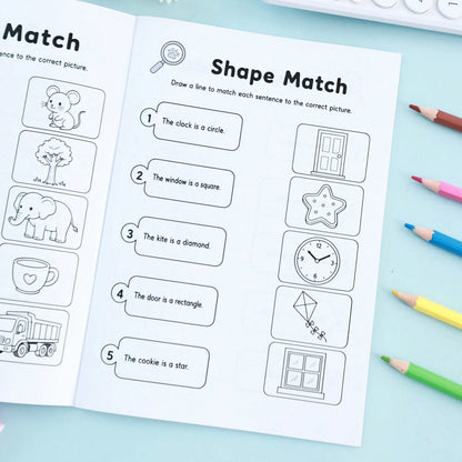 Detective Style Children's English Sentence Picture Matching Workbook, Kids English Short Sentence Picture Matching Reading Enlightenment Exercise Book, Back To School Learning Supplies, Holiday Sente