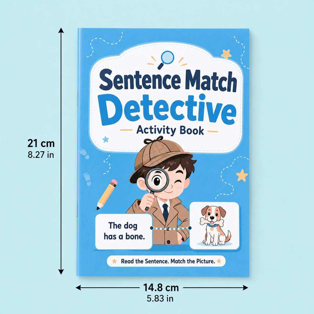 Detective Style Children's English Sentence Picture Matching Workbook, Kids English Short Sentence Picture Matching Reading Enlightenment Exercise Book, Back To School Learning Supplies, Holiday Sente