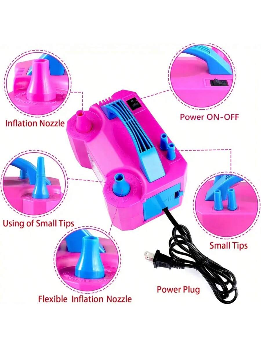 Electric Balloon Pump Inflator Portable Automatic Dual-Nozzle Balloon Blower Suitable For Birthdays And Weddings Balloon Party Decorations Halloween Essential