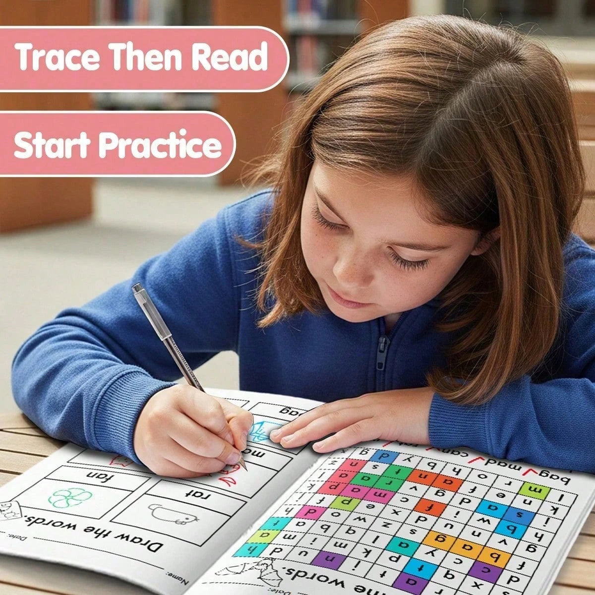 English Spelling, Reading And Writing Practice Notebook- Includes Matching, Tracing And Vocabulary Activities| Early Learning Writing Workbook To Build Confidence And Language Skills