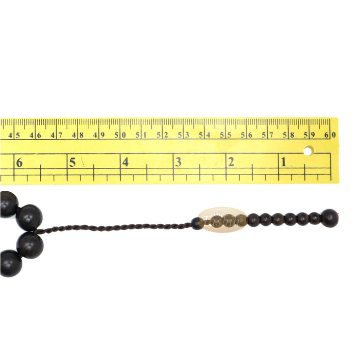 Extra Large 12 mm Tamarind Heartwood Tasbih - Islamic Prayer Beads with Tassels