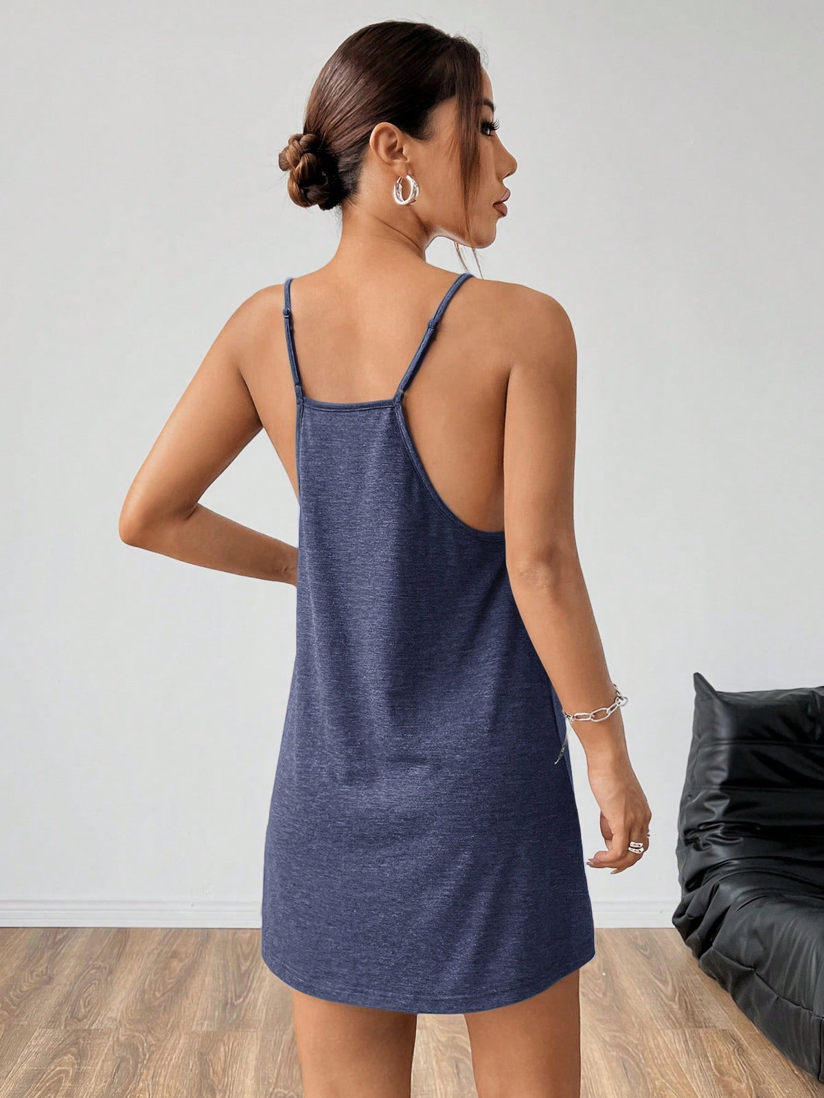 EZwear Black Knitted Women's Cami Dress