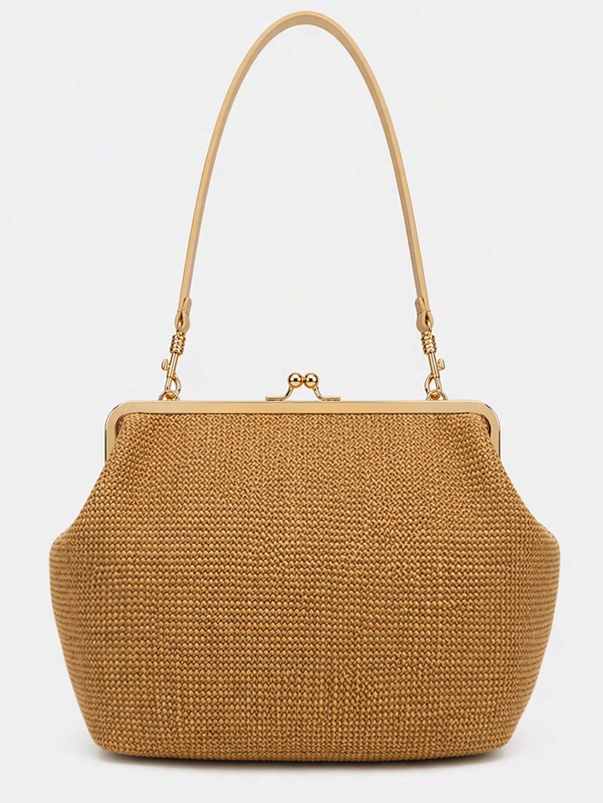 Fashionable Large Striped Clasp Shell Women's Shoulder Bag Designer PP Straw Woven Tote Bag Luxury Casual Summer Beach Woven Clutch Bag For Vacation