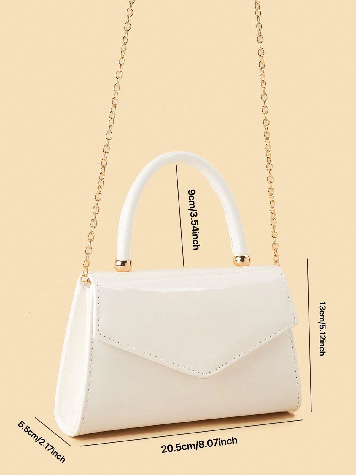 Fashionable Solid Color Mirror Handbag,  Suitable For Party Girls, College Students, Brides, Can Be Matched With Party Dresses White Bag
