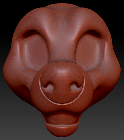 Feminine Toony Large Canine Static Jaw Head Base Variant 2