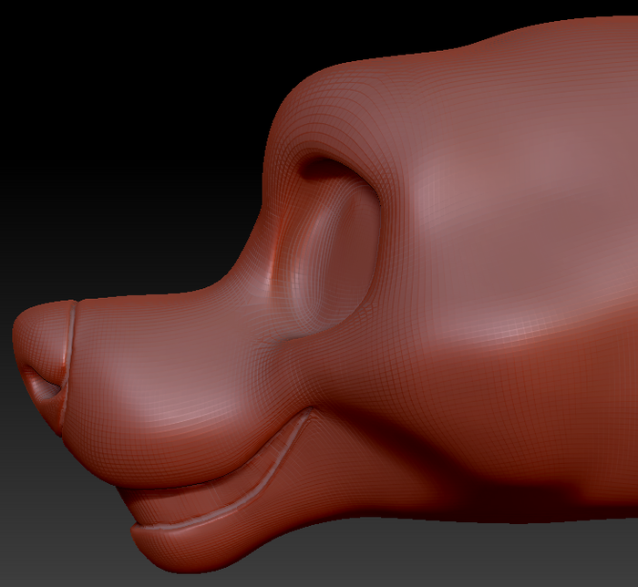 Feminine Toony Large Canine Static Jaw Head Base Variant 2