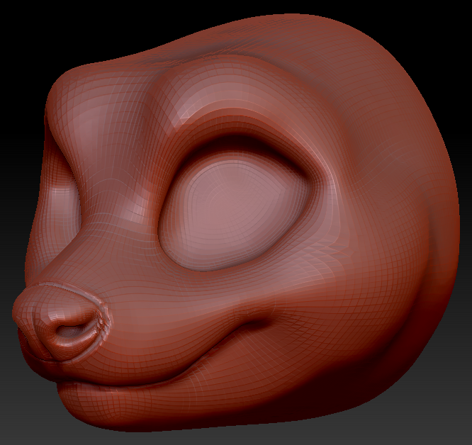 Feminine Toony Red Panda Head Base Variant 1