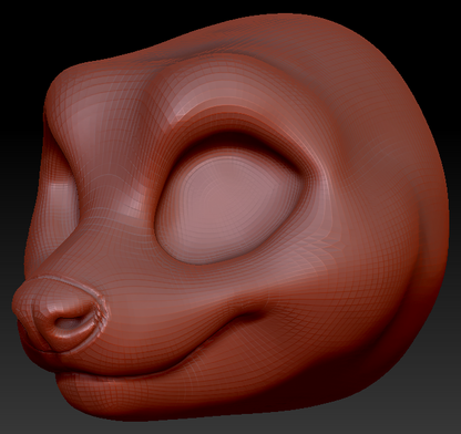 Feminine Toony Red Panda Head Base Variant 1