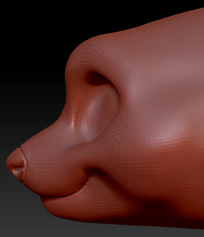 Feminine Toony Red Panda Head Base Variant 1