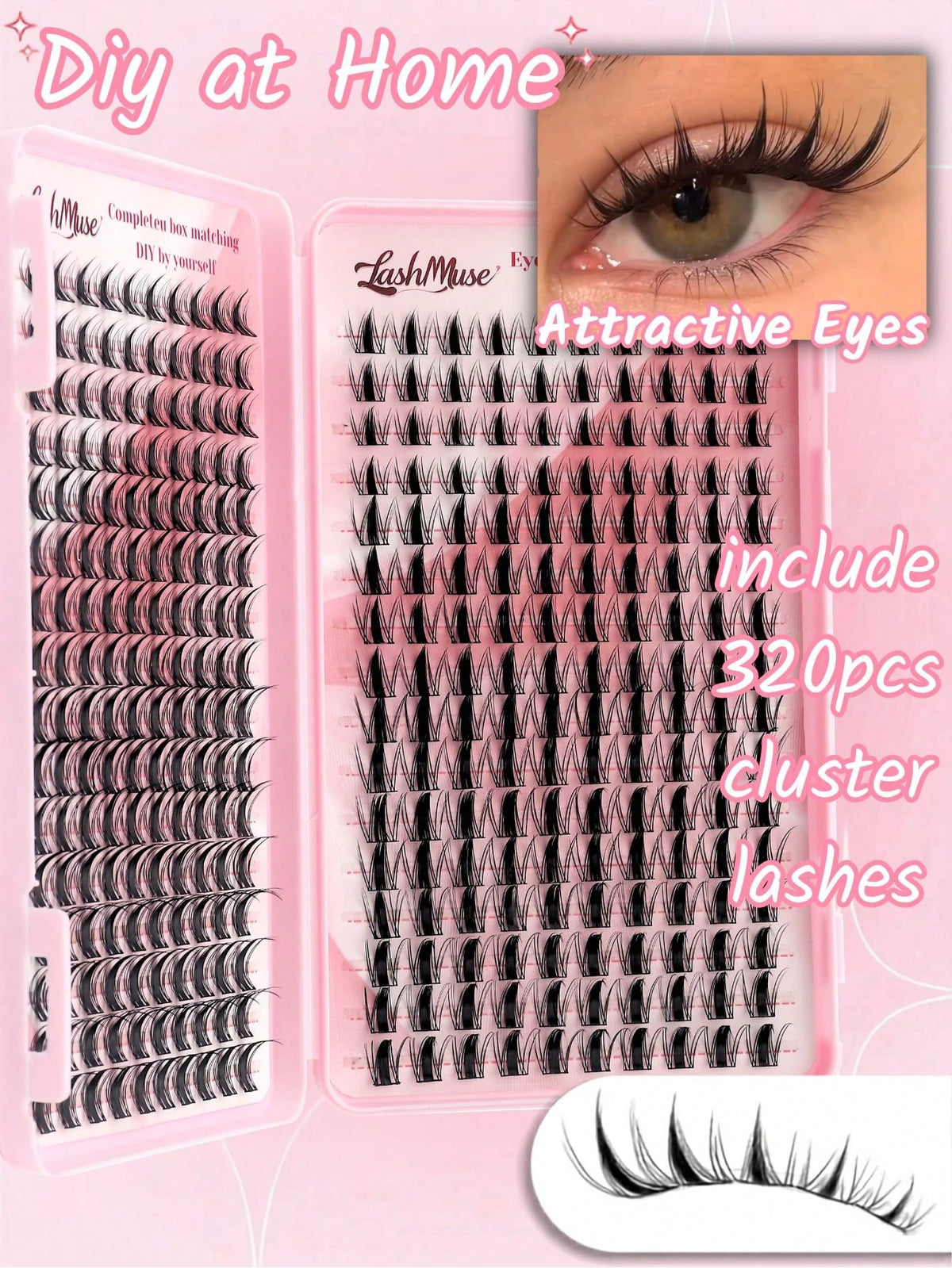 Fengxiu Eyelash New Autumn Maple Leaf Eyelash Book, 320 Clusters D Curl Single-Strand False Eyelashes, Dense Eyelash Book, Beginner-Friendly, Soft And Fluffy, Create Natural Makeup Effect, Easy DIY Se