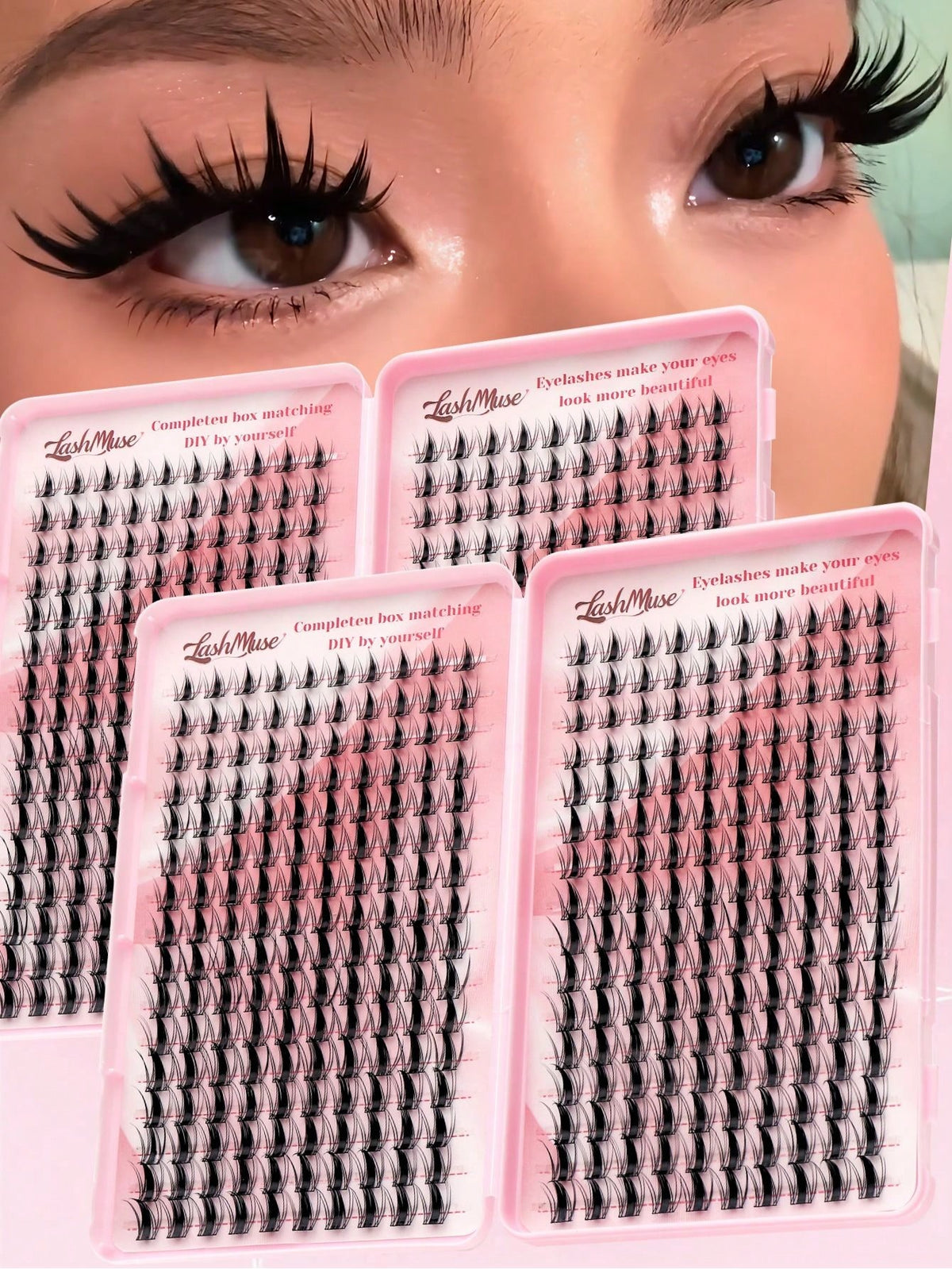 Fengxiu Eyelash New Autumn Maple Leaf Eyelash Book, 320 Clusters D Curl Single-Strand False Eyelashes, Dense Eyelash Book, Beginner-Friendly, Soft And Fluffy, Create Natural Makeup Effect, Easy DIY Se