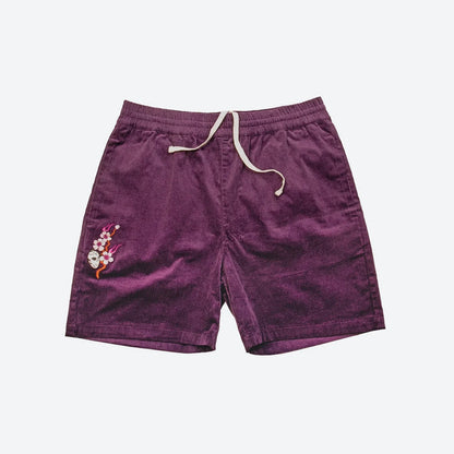 Fire Blossom Embroidered Corduroy Short - Four Street