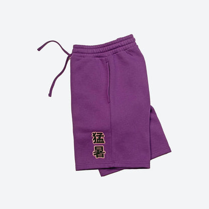 Fire Blossom Embroidered Fleece Short - Four Street
