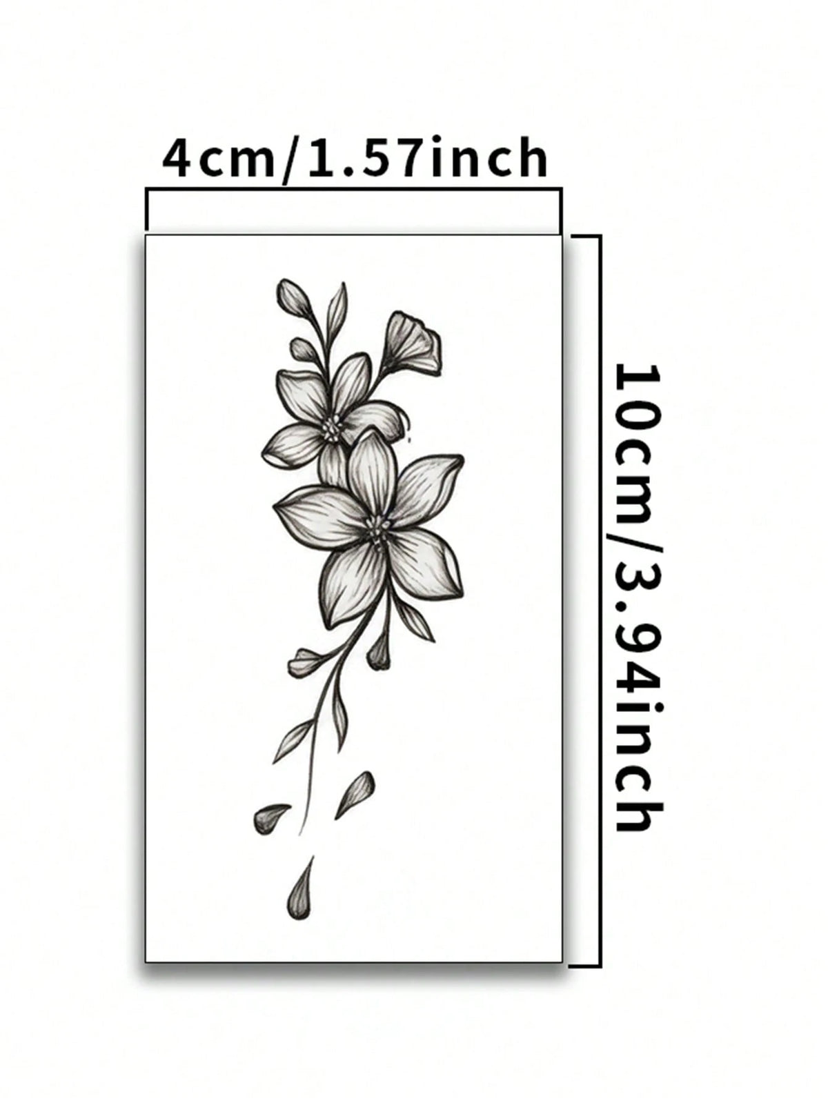 Floral Tattoo Stickers- Sexy Women's Body Art--, Realistic Flower Design, Waterproof Tattoo- Lasts 3-7 Days, Suitable For Women's Body Use, Party, Performance, Photography, Party Accessories, Holid