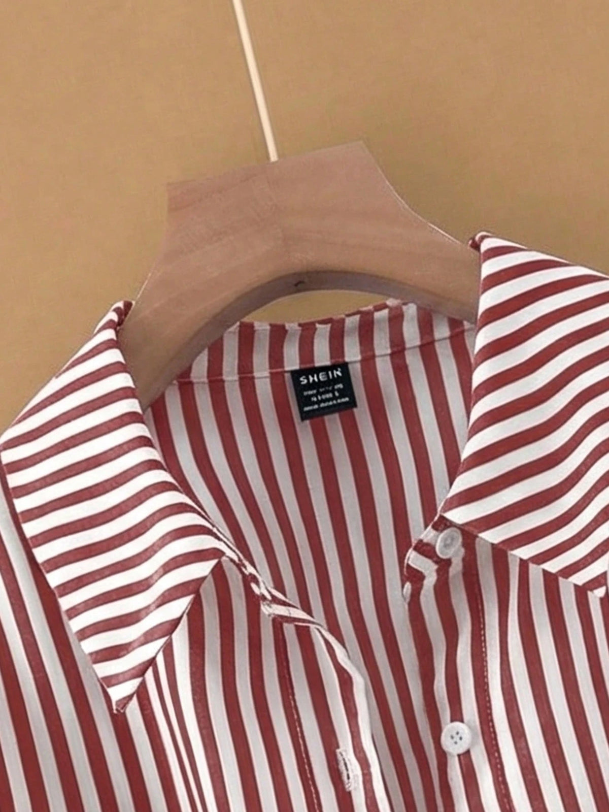 Franclia Casual Red Striped Blouse For Women Woven Fabric Long Drop Shoulder Sleeve Shirt With Knot Detail Regular Length