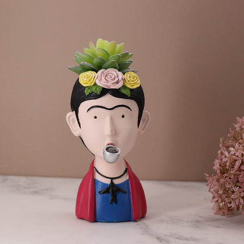 Gadget Gerbil Frida Kahlo Head Plant Pot