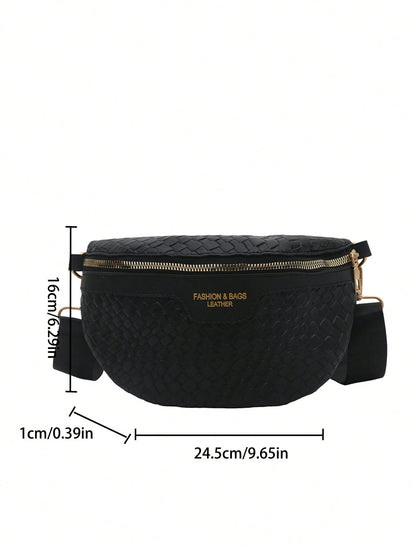 FRIFUL Women's Solid Color PU Leather Waist Bag, Retro Fashion Chest Bag, Underarm Bag, Spring/Summer New Casual One Shoulder Crossbody Small Bag, Versatile Minimalist Chest Bag