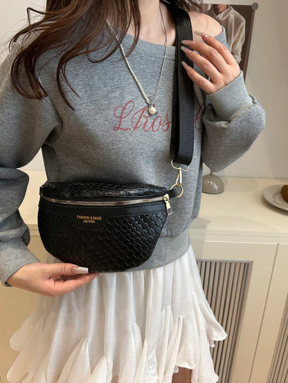 FRIFUL Women's Solid Color PU Leather Waist Bag, Retro Fashion Chest Bag, Underarm Bag, Spring/Summer New Casual One Shoulder Crossbody Small Bag, Versatile Minimalist Chest Bag