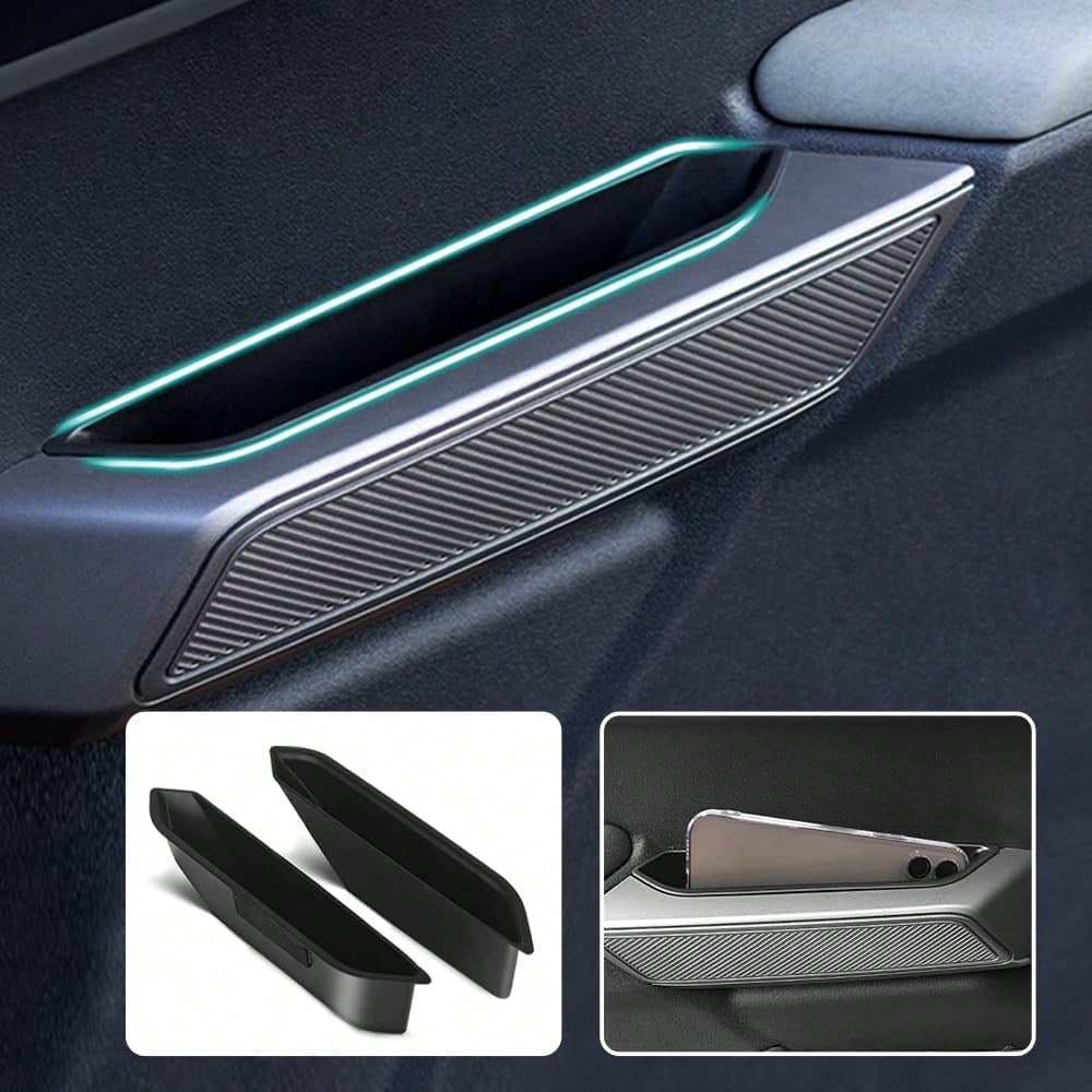 Front Door Handle Storage Organizer For F/O/R/D Bronco 2021 2022 2023 2024 Car Interior Accessories, ABS Front Door Side Armrest Phone Pocket Organizer Insert Glove Pallet 2PCS (Update Handle Tray 4PC