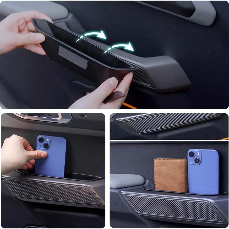 Front Door Handle Storage Organizer For F/O/R/D Bronco 2021 2022 2023 2024 Car Interior Accessories, ABS Front Door Side Armrest Phone Pocket Organizer Insert Glove Pallet 2PCS (Update Handle Tray 4PC