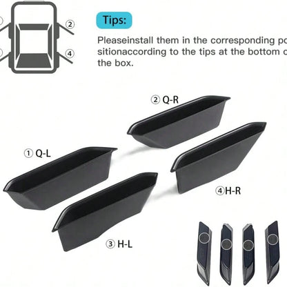 Front Door Handle Storage Organizer For F/O/R/D Bronco 2021 2022 2023 2024 Car Interior Accessories, ABS Front Door Side Armrest Phone Pocket Organizer Insert Glove Pallet 2PCS (Update Handle Tray 4PC