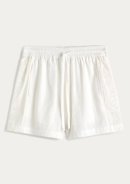 White shorts on a white background