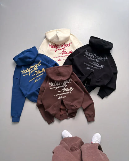 Global Soon Zip-Up Hoodie Marshmallow