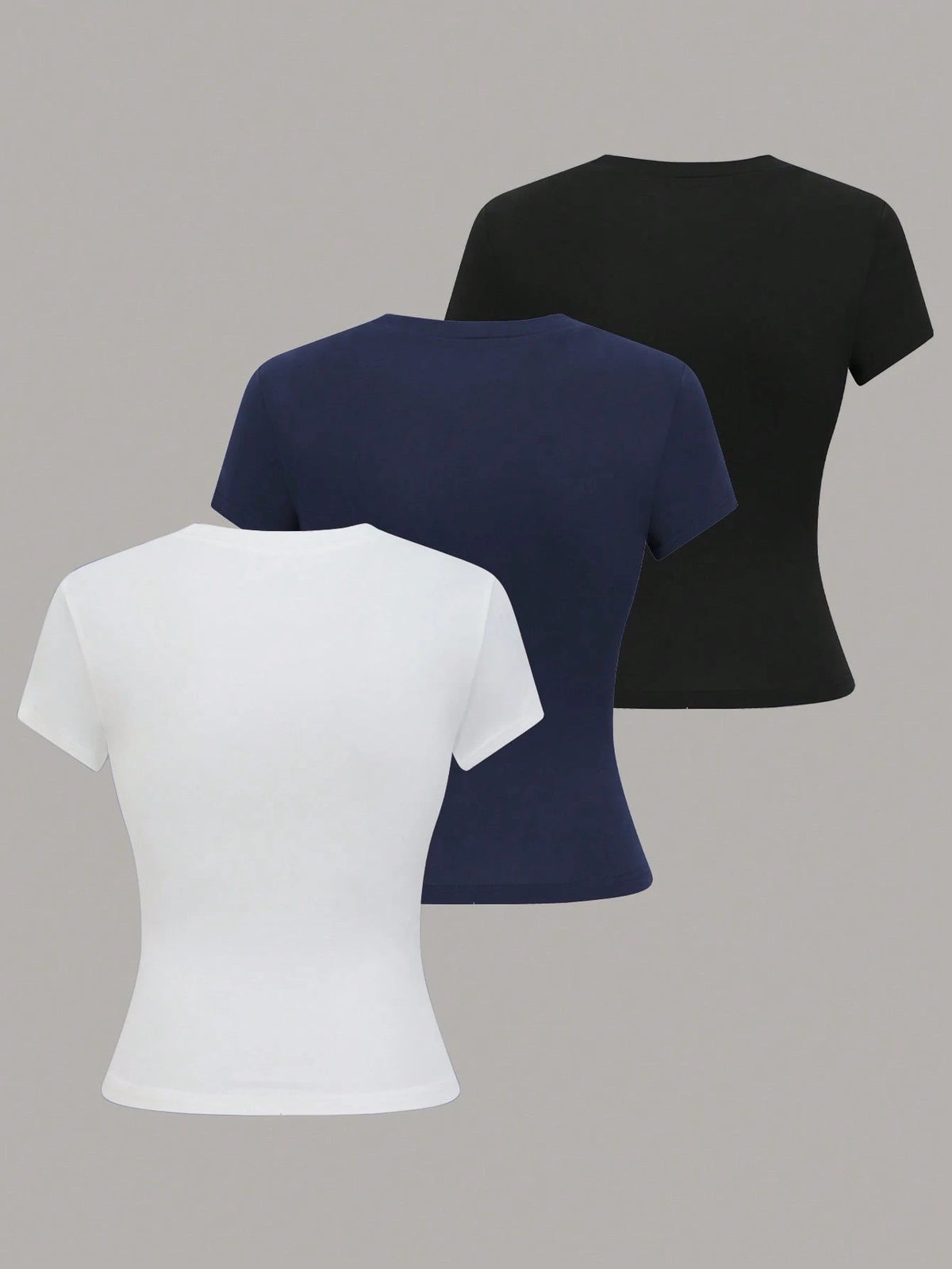 GlowEve Spring And Summer New Slim-Fit Solid Color Slimming All-Match Round Neck Business Trip Three Pieces Set T-Shirt For Women