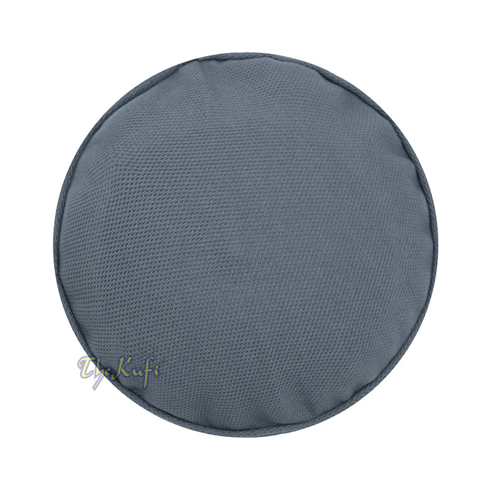 Gray Madun Vented Top Pliable Two-Color Round Kufi Hat