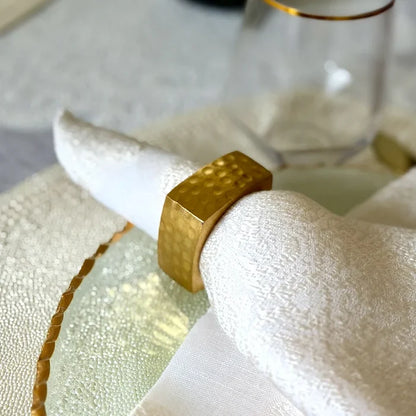 Hammered Eclipse Gold Napkin Ring
