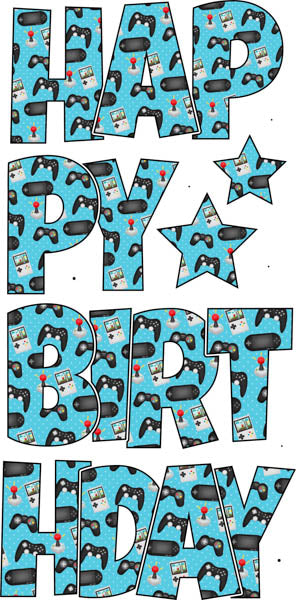 Happy Birthday 6 Pc EZ Set GAMER