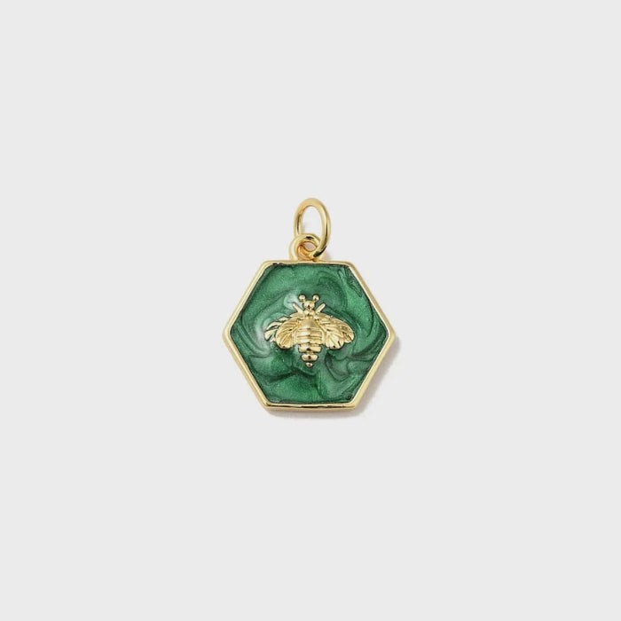 Hexagon Bee Charm Hexagon Bee Charm Charms