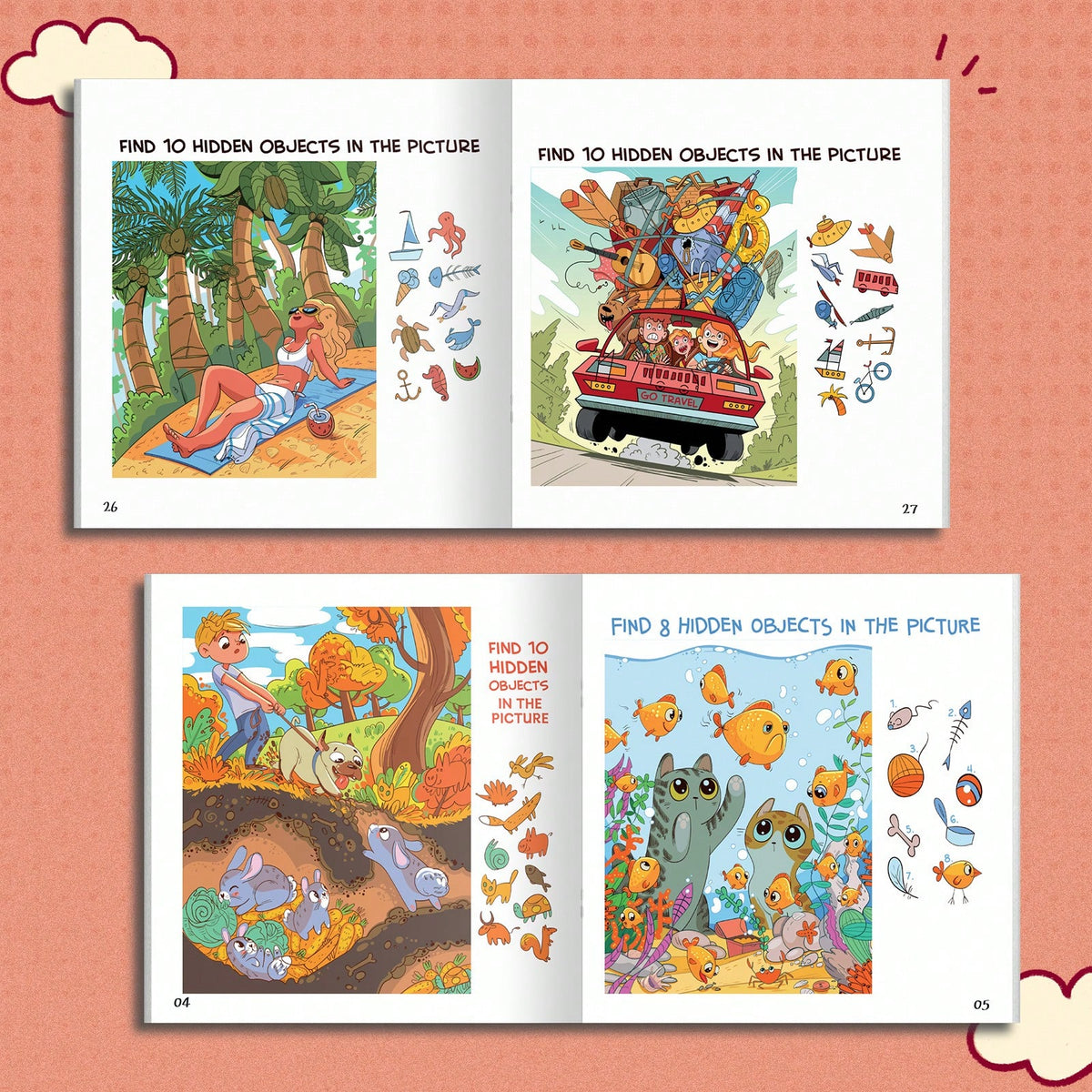 Hidden Object Activity Book, Includes Visual Search And Object Identification Puzzles, Observation And Focus Training, Fun Illustrated Scenes And Checklists, Brain Teasers, Screen-Free Concentration E