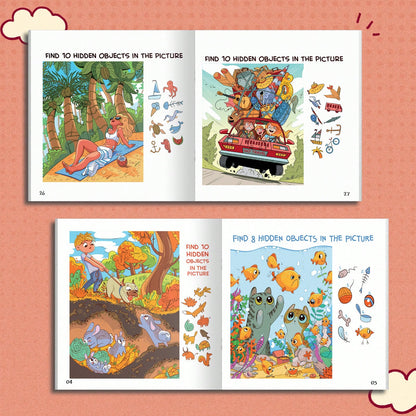 Hidden Object Activity Book, Includes Visual Search And Object Identification Puzzles, Observation And Focus Training, Fun Illustrated Scenes And Checklists, Brain Teasers, Screen-Free Concentration E