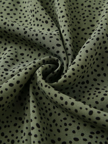 Holidaya Dalmatian Print Flared Midi Skirt