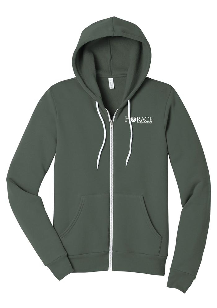 Horace Lutheran Bella Canvas Full Zip Hooded Sweatshirt