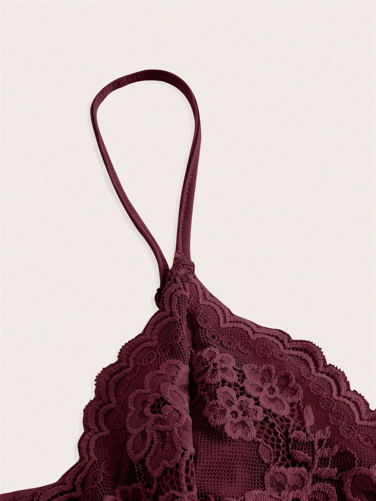 ICON Elegant Solid Contrast Lace Ruched Y2k Cami Top
