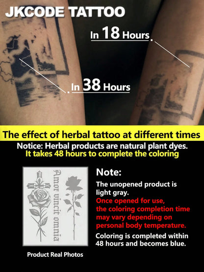 JKCODE TATTOO Ancient Viking And Peace Hieroglyphic Tattoos With "Love" And "Strong Bond" Meaning, Rockstar Finger/Hand/Neck Temporary Tattoos, Unisex, Long-Lasting Waterproof For 15 Days